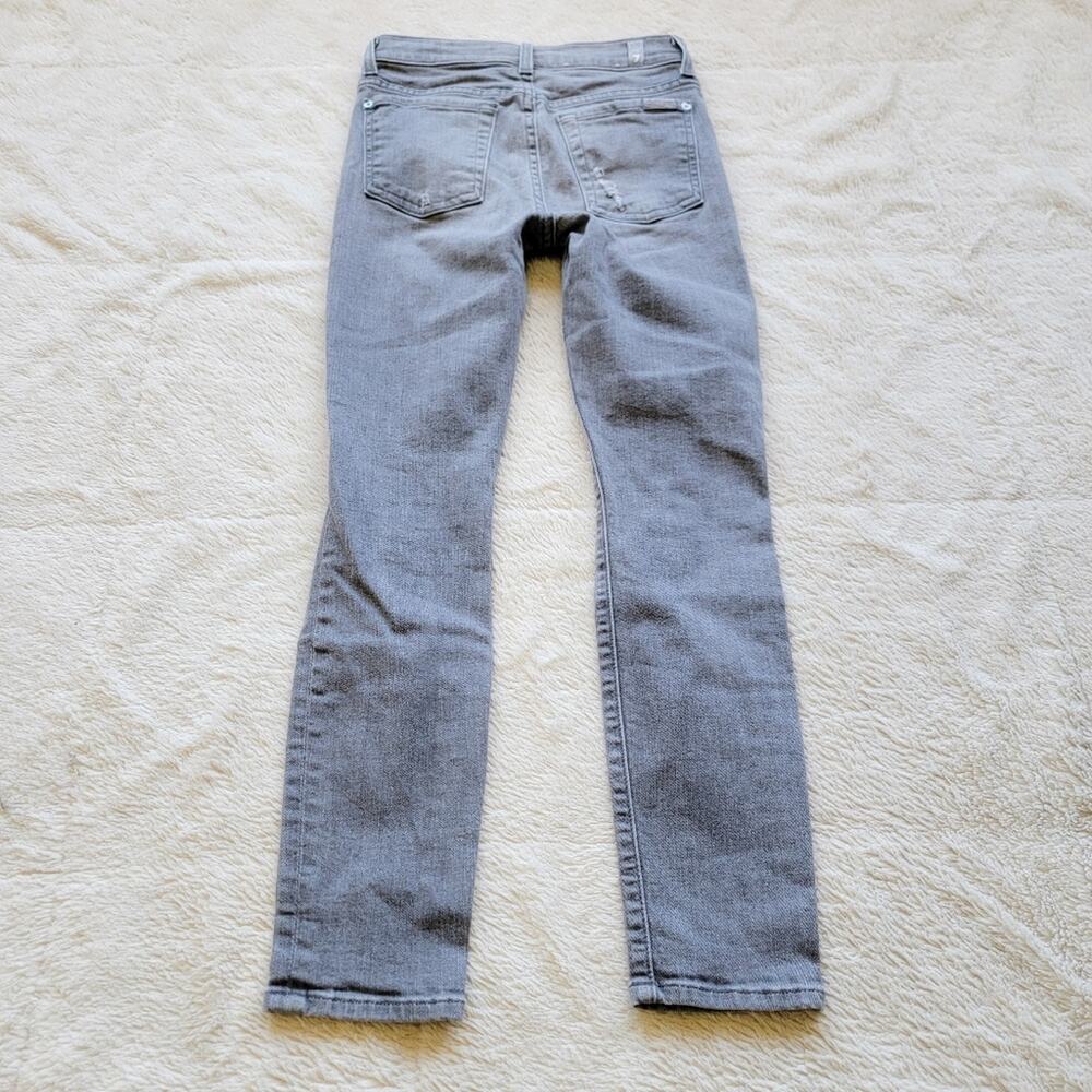 7 For All Mankind Gray The Ankle Skinny Jeans - Picture 3 of 5